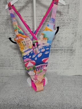 BECCA Multicolor Coastal One-Piece with Pink Trim and Coral Accents